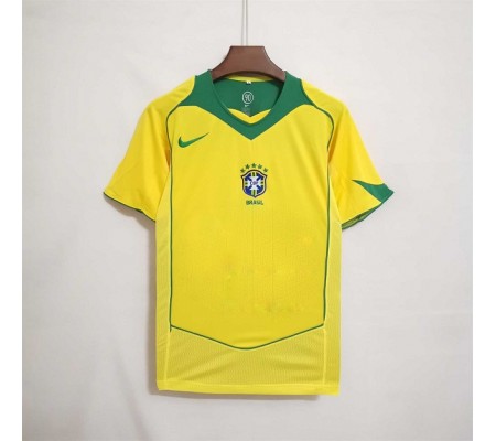 Brazil 2004 Home Yellow Soccer Jersey